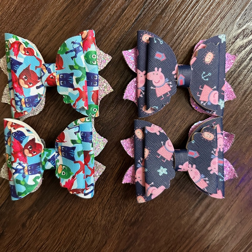 Girls Aligator Clip Bows Multicolored